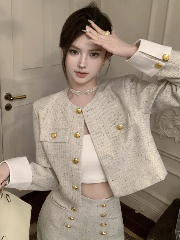 Aiertu High End Small Fragrance Two Piece Set Women Jacket Coat + Pant Sets Fashion Casual 2 Piece Sets Women Outfit Conjunto Femininos Aiertu