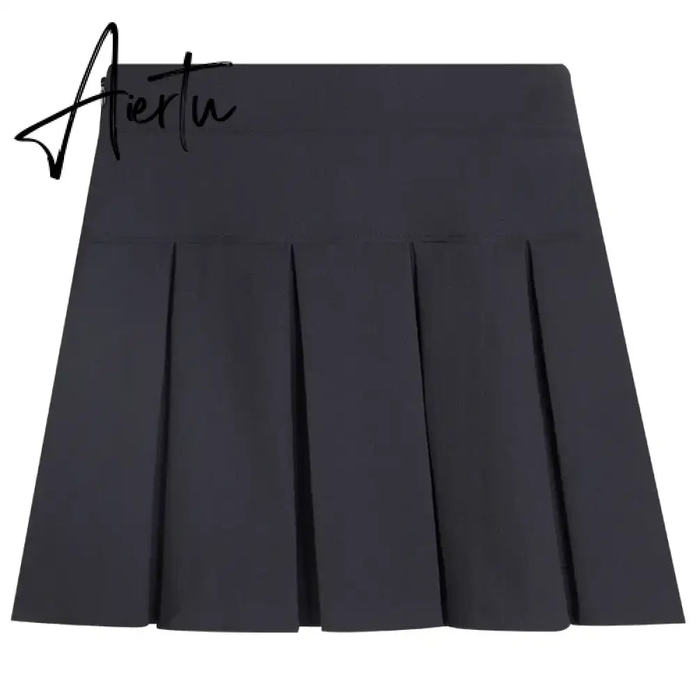A-line Skirts with Belt Women y2k High Waist Short Skirt Buttons Skirt Female Clothing Female All-match Aiertu