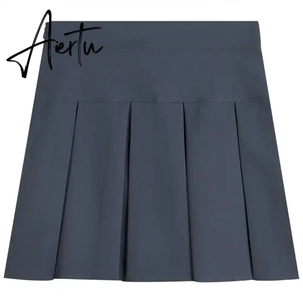 A-line Skirts with Belt Women y2k High Waist Short Skirt Buttons Skirt Female Clothing Female All-match Aiertu