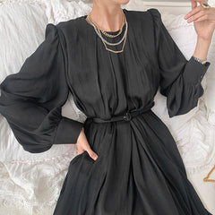 Aiertu - Round Neck Shiny Dress Aiertu