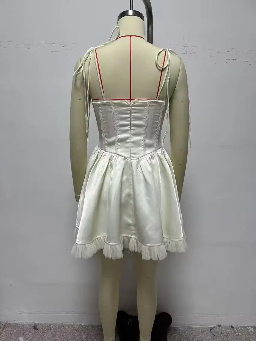 Aiertu  -  European and American style pure sexy slim-fitting strappy suspender dress niche design short skirt Aiertu