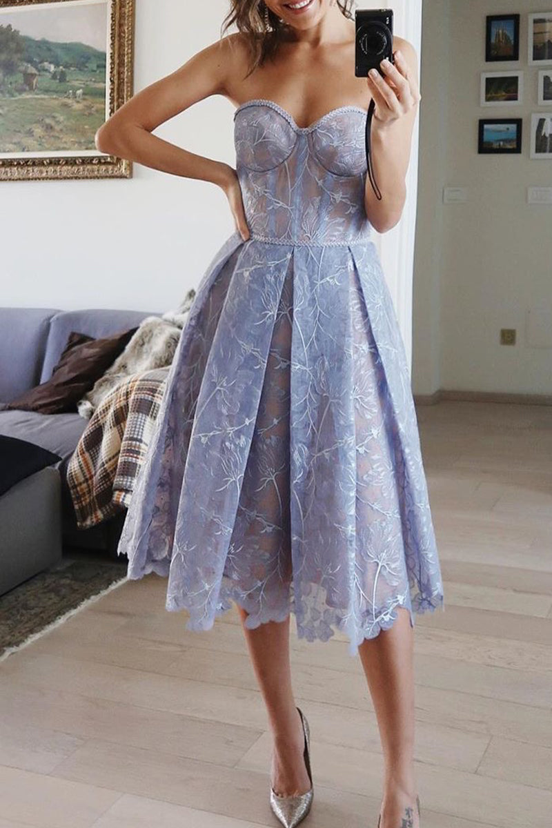 Aiertu  -Print Patchwork Strapless Irregular Dress Dresses(6 Colors) aiertu