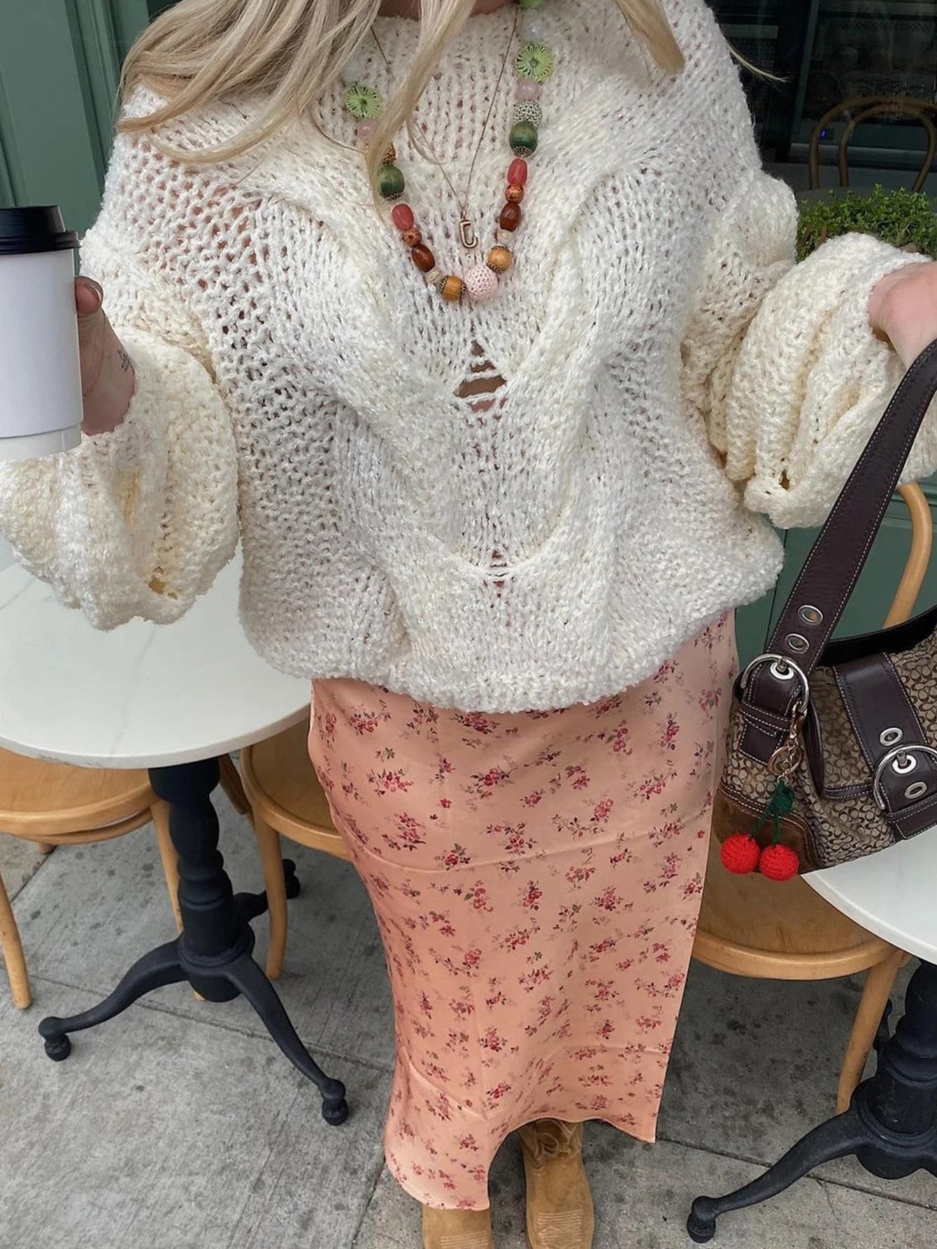 Aiertu  -  See Through Loose Long Sleeves Crochet Sweater Korean Style Pullovers Casual Streetwear Top For Autumn Aiertu