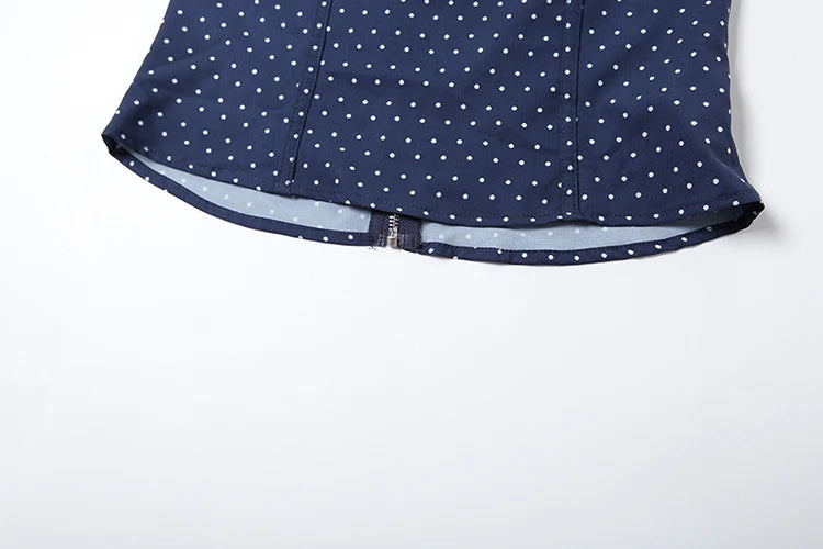 Aiertu  -  Low-Neck Polka Dots Women Two-Piece Set Halter Sleeveless Backless Mini Top+Multi-Layered Ruffles Sweet Bottoms Suits Aiertu