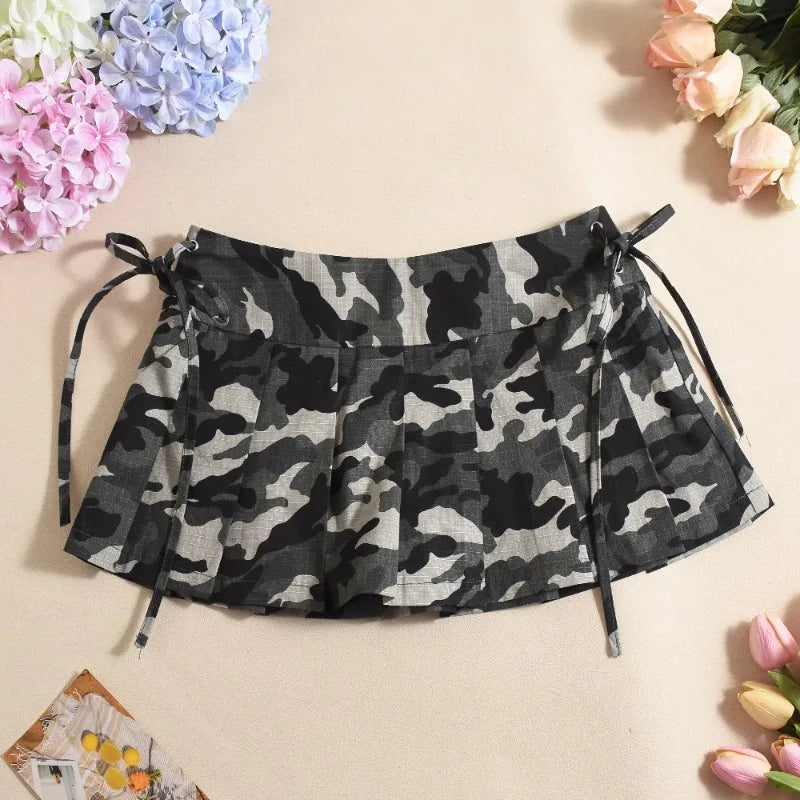 Aiertu  -  Trendy Camouflage Pleated Skirts Low Waist Mini Skirt Y2k Streetwear Summer Clothes Woman P82-CI17 Aiertu