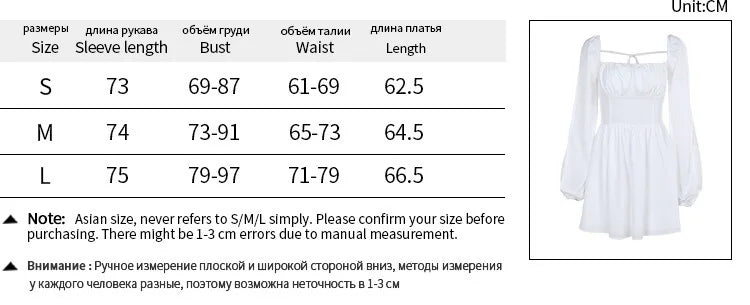 Aiertu  -  Sexy Square Collar Hollow Out Women Dress White Long Sleeve Bandage Mini Dress Winter Slim Elegant Party Club Dress Aiertu