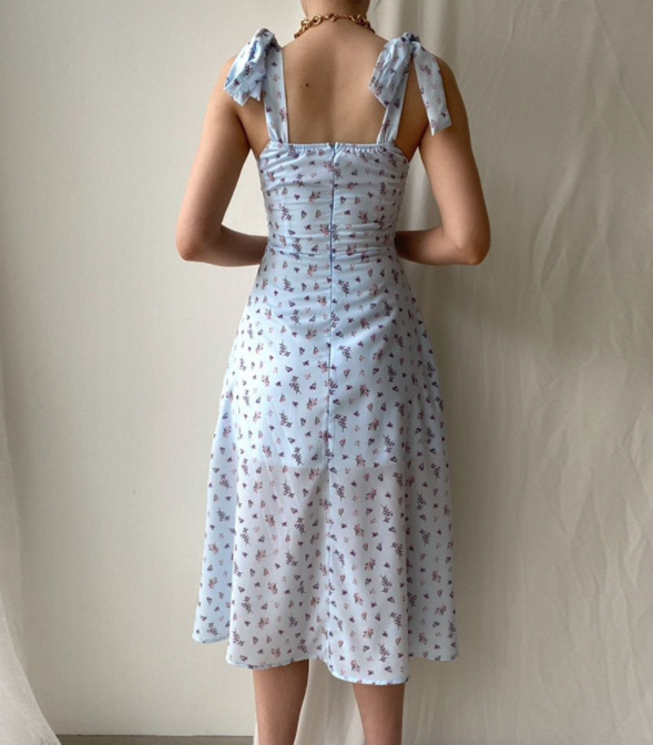 Aiertu - Light Blue Sexy Strappy Dress Aiertu