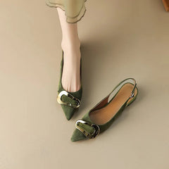 Aiertu  -    Suede Women Shoes Fashion Pointed Toe Sandals 2025 New Slingback Designer Dress Slippers Casual Slides Chaussure Femme Aiertu