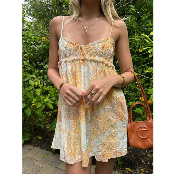 Aiertu  Hollow Strap Casual Mini Dress shopify