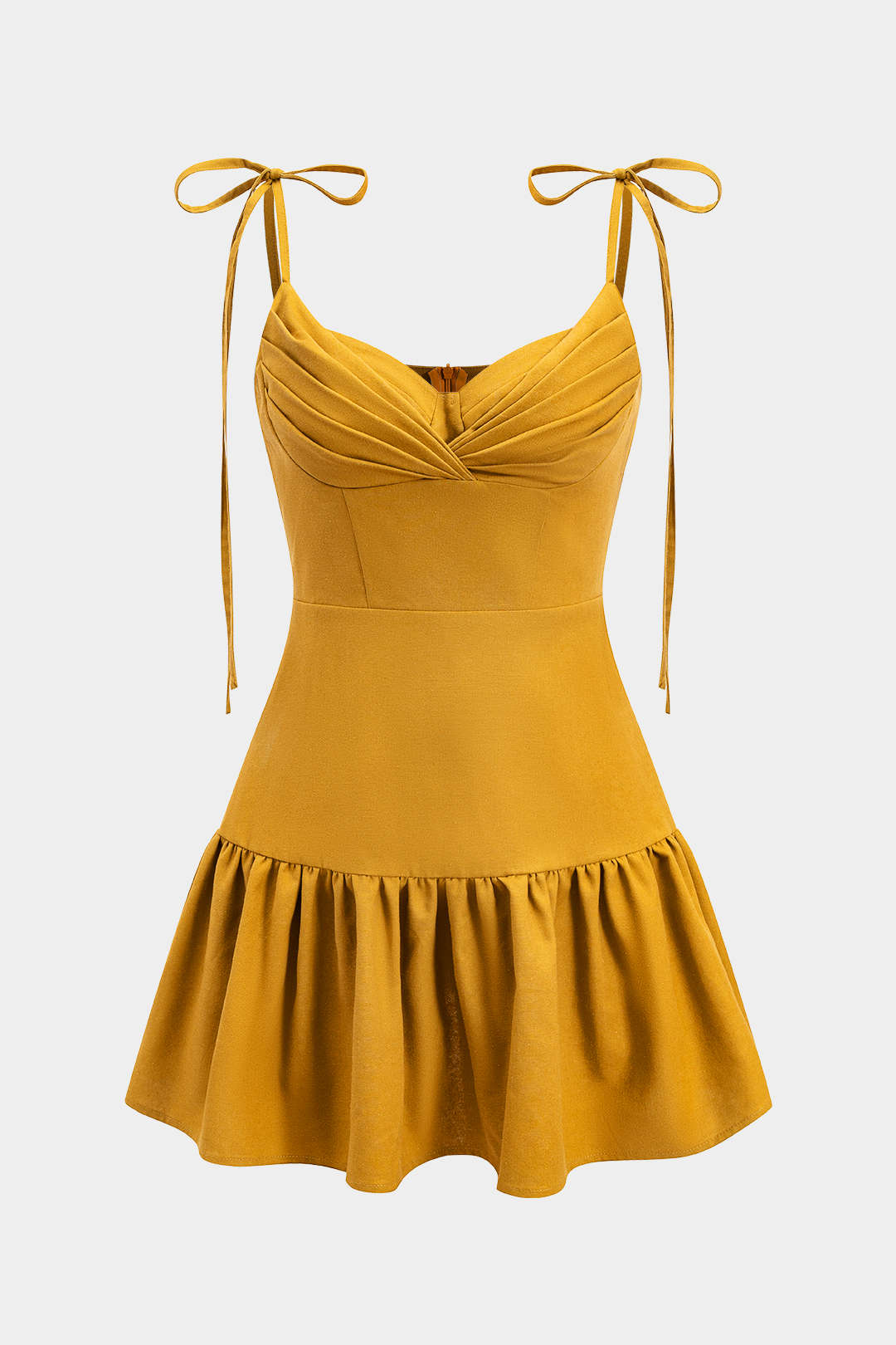 Aiertu  Linen Ruched Tie-Up Sleeveless Mini Dress Aiertu