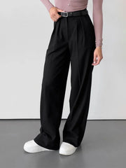 Aiertu  -  Spring Summer New Slim Fit Straight Leg Pants Women's Design High Waist Trousers Simple Office Lady Chic Suit Pants Aiertu