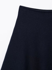 Aiertu  Women Fashion Navy Blue A-Line Knitted Mini Skirt Vintage High Elastic Waist Female Chic Lady Skirts Aiertu