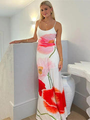 Aiertu  -  2025 New Trend Dress Women Sexy Summer Flowers Camis Sleeveless Soft Stretch Sweet Maxi Bodycon Skinny Elastic Vestidos Aiertu