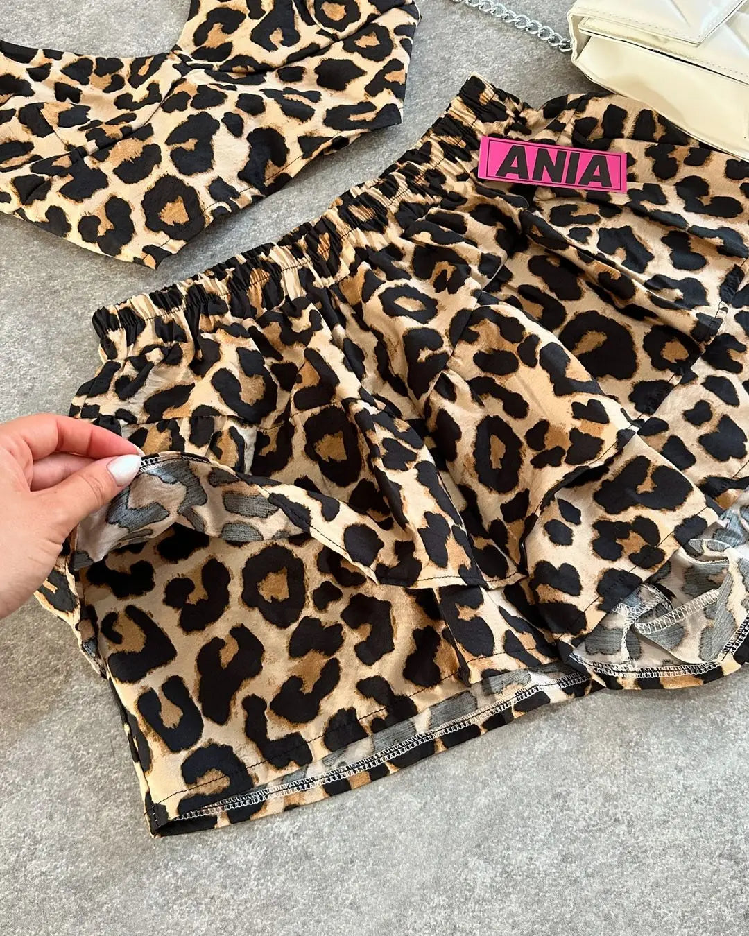 Aiertu  -  New Goth Harajuku Leopard Print Two Piece Sets Womens Outfits Sexy Fashion Y2k Skirt Sets Shorts Halter Crop Tops Streetwear Aiertu