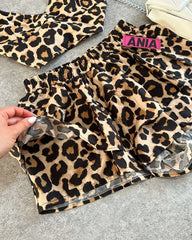 Aiertu  -  New Goth Harajuku Leopard Print Two Piece Sets Womens Outfits Sexy Fashion Y2k Skirt Sets Shorts Halter Crop Tops Streetwear Aiertu