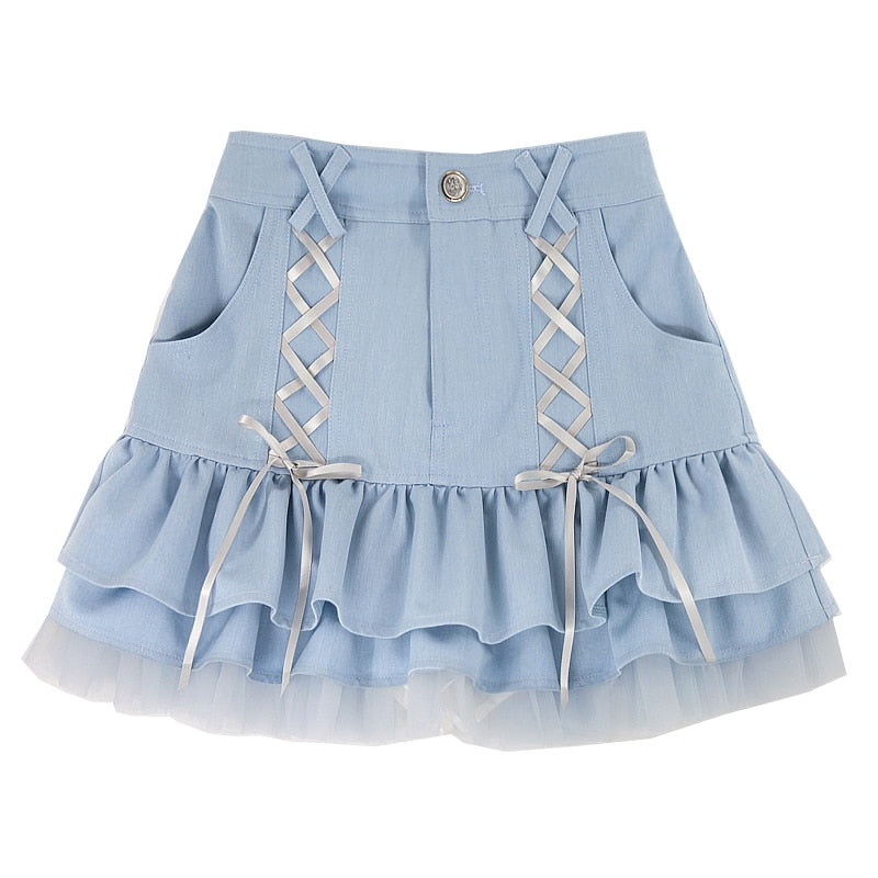 Aiertu - Kawaii Lolita Lace Bandage Skirt Aiertu