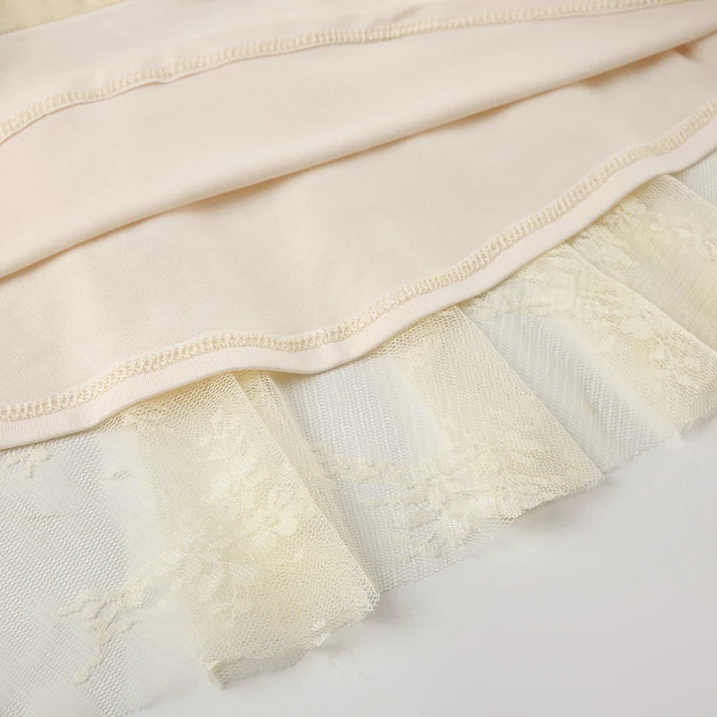 Aiertu    -  Fairycore Lace Bandage A-line Skirt Sweet Aesthetic Low Rise Loose Mini Skirts for Women Summer Streetwear Y2k Clothing Aiertu