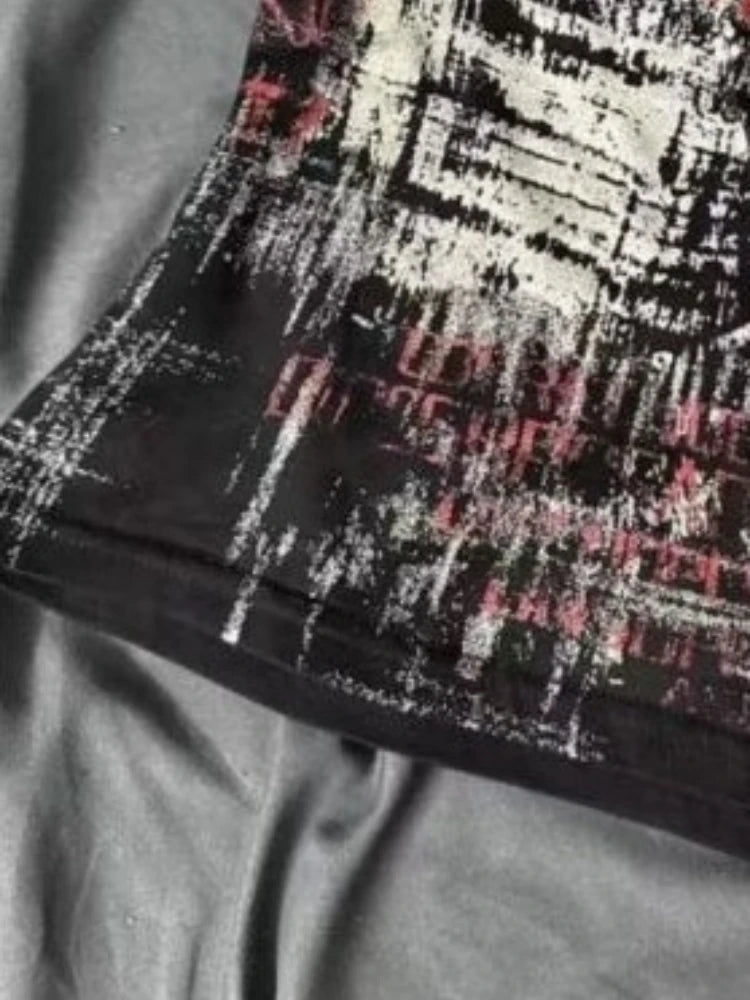 Aiertu  -  Streetwear One Shoulder Summer Tanks Y2k Aesthetic Women Vintage Slim Fit Tank Top Harajuku Casual Grunge Printing Crop Vest Aiertu