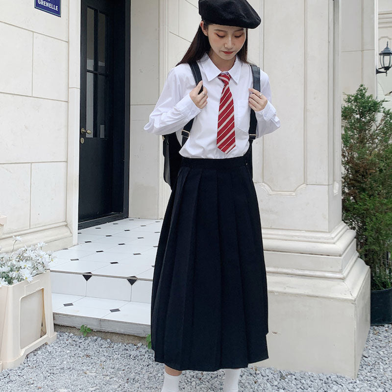 Aiertu Japanese Women Solid White Shirts Spring Jk Preppy Style Long Sleeve Student Blouse Fashion Button Female Pocket Tops New Aiertu