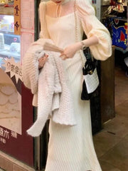 Aiertu  -  Stand Collar Dress Autumn Long Dress Gentle Wind Super Fairy Temperament Is Beautiful Aiertu