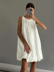 Aiertu  Casual Female Sleepwear O-Neck Pajamas Tank Tops Nightgowns Sleeveless Nightwear Mini Dress Loose Women Home Clothes Aiertu