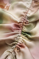 Aiertu  Tie Dye Ruched Drawstring Slip Sleeveless Mini Dress Aiertu