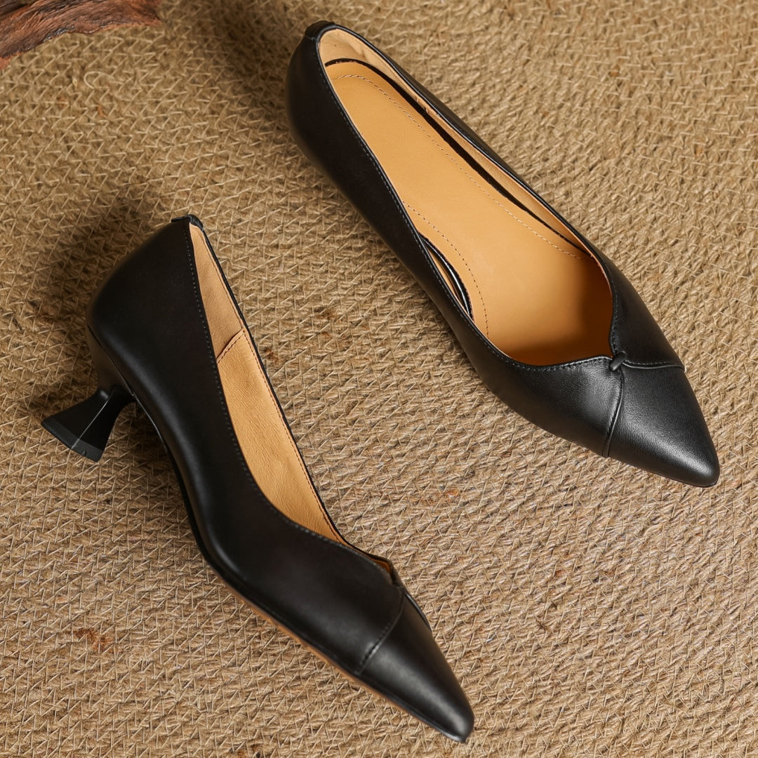 Aiertu  Women's sheepskin pointed toe slip-on pumps elegant ladies 5cm thin high heel daily slim dress heeled shoes for woman 2025 new Aiertu