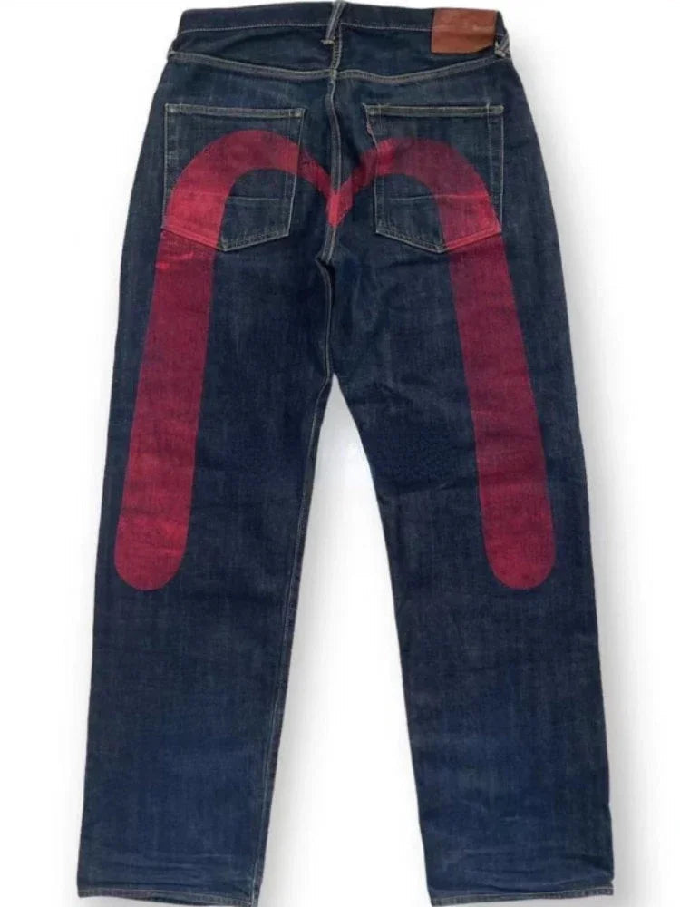Aiertu  -  Jeans Women Gothic Y2K Retro Streetwear Black Cargo Punk Vintage Kpop Print Wide Leg Denim Panrts Female Autumn Trousers Pants Aiertu