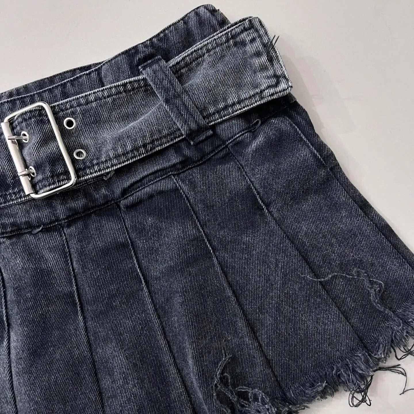 Aiertu  -  Street Retro Harajuku Y2k Skirt Goth Black Denim Skirts Women High Waist Slim Mini Skirt Casual Sexy A Line Hip Pleated Skirt Aiertu