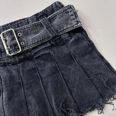Aiertu  -  Street Retro Harajuku Y2k Skirt Goth Black Denim Skirts Women High Waist Slim Mini Skirt Casual Sexy A Line Hip Pleated Skirt Aiertu