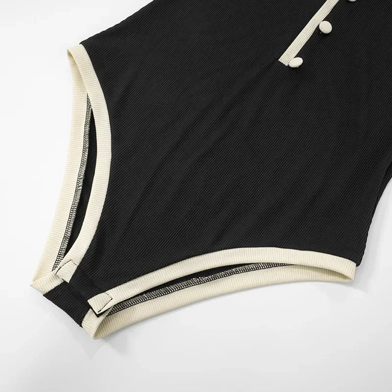 Aiertu  -  Women's Bodysuit 2026 Spring Summer O-neck Short Sleeve One Piece T-shirt Tops Y2K Streetwear Buttons Vacation Beach Bodysuits Aiertu