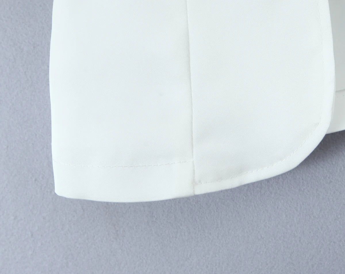 Aiertu  -  Summer eyelets Cross Lacing Up Bow Front Short Lantern Sleeve Shirt + Low Waist Package Hips Ruffles Hem Mini Skirt Sets Aiertu