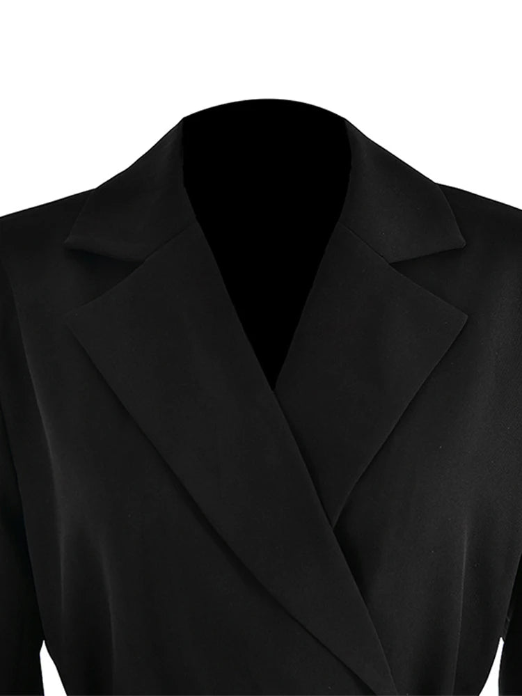 Aiertu  -  Slim Fit Double Belt Suit Jacket Patchwork Fashion Sexy Niche Design Vintage Casual Suits Dress Women Small Suit Coat Autumn New Aiertu