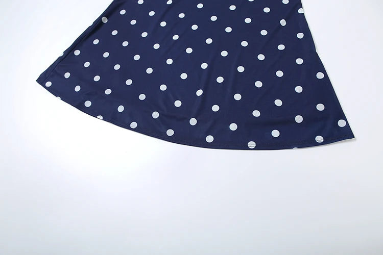 Aiertu  -  Sexy Polka Dot Print 2-Piece Set Women Halter Bandage Halter Backless Sleeveless Mini Tops+Straight Skirt Matching Suit Aiertu