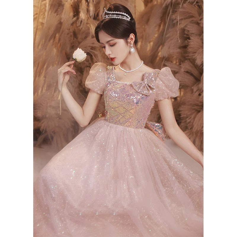 Aiertu 2025 Banquet evening dress  new sequined bar mitzvah fairy high-end long dress music life test temperament dress Aiertu