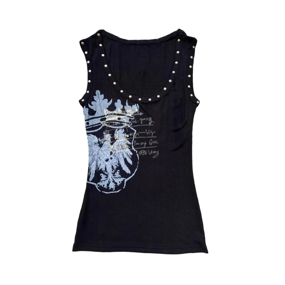 Aiertu  Summer Punk Style Sleeveless Camisoles American Vintage Harajuku Print Women Tank Top All Match Y2k Aesthetic Gothic Clothing Aiertu