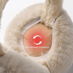 Aiertu  -  Solid Color Soft Plush Ear Warmer Winter Warm Earmuffs Fashion Ear Cover Outdoor Cold Protection Ear-Muffs Folding Earflap Aiertu