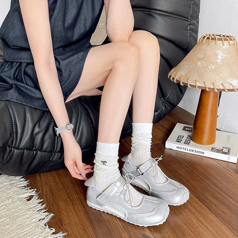 Aiertu  -  Women Shoes Sneakers Casual Flats Canvas Shoes Lace Up Summer Trend Dress Zapatos Mujer Breathable Shallow New Ladies Shoes Aiertu