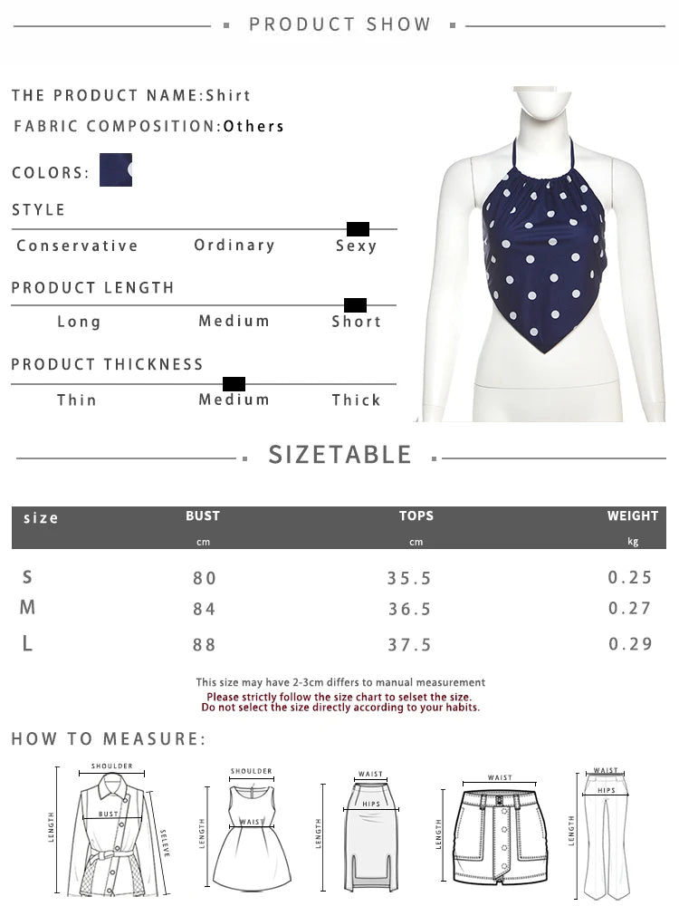 Aiertu  -  Sexy Polka Dot Print 2-Piece Set Women Halter Bandage Halter Backless Sleeveless Mini Tops+Straight Skirt Matching Suit Aiertu