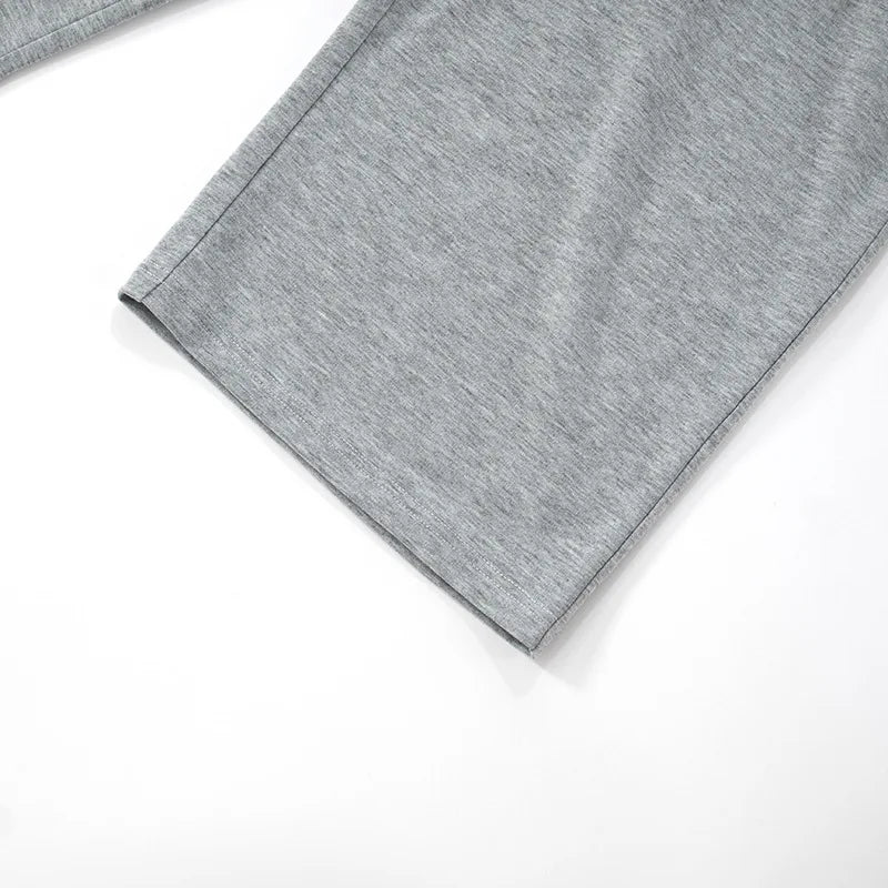 Aiertu  -  Gray Pants Comfy Baggy Capri Pants for Woman Clothing Loose Drawstring Wide Leg Trousers P85-CZ29 Aiertu