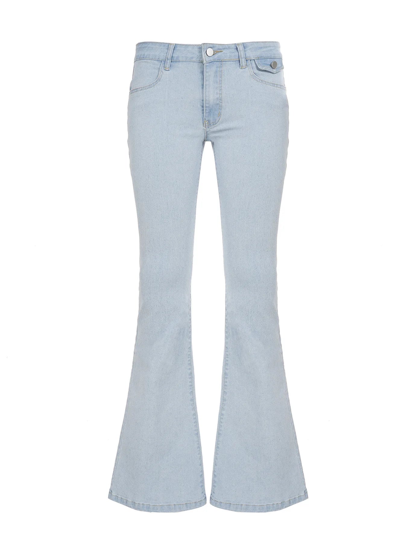 Aiertu  -  Low Rise Jeans 2000s Y2k Bottoms Flare Pants Summer Clothes for Woman Blue Denim Trousers P77-DG42 Aiertu