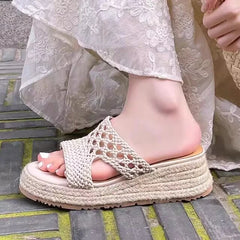 Aiertu  -  Wedges Platform Slippers Weave Women Sandals Fashion Summer Shoes New Designer 2026 Slingback Woman Flip Flops Zapatillas Mujer Aiertu