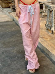 Aiertu  -  New Fashion Women Loose Pants Stripe Drawstring Elastic Waist Trousers Spring Summer Casual Sweatpants Hot Sale S M L Aiertu
