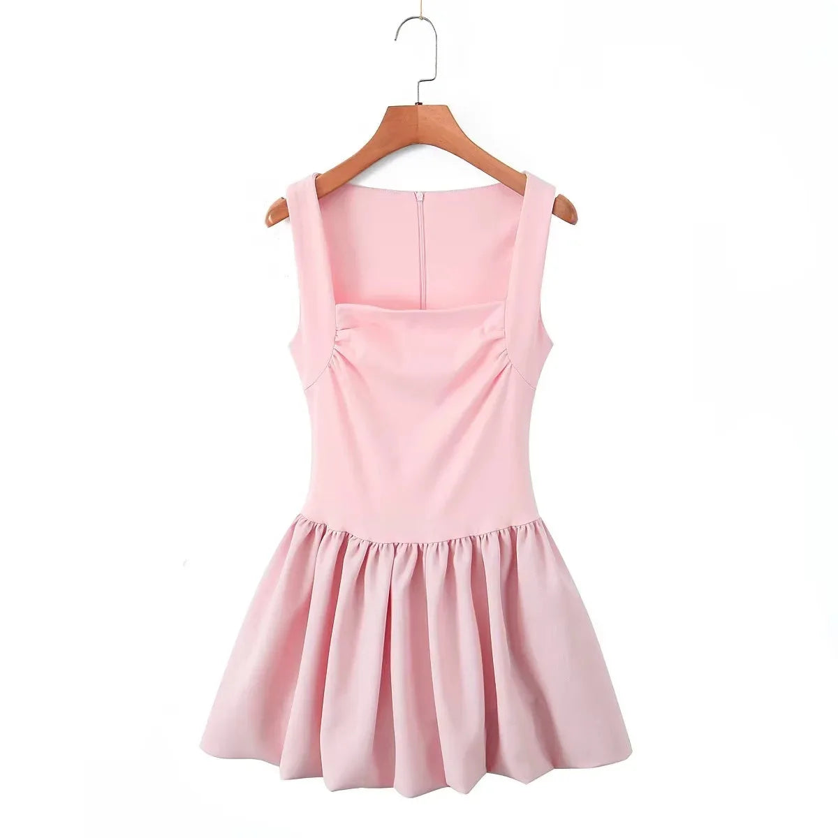 Aiertu  -  Spring New Pink Sweet Mini Dress Women Square Collar Sleeveless Short A-line Vestidos Elegant Fashion Casual Female Dresses 2025 Aiertu