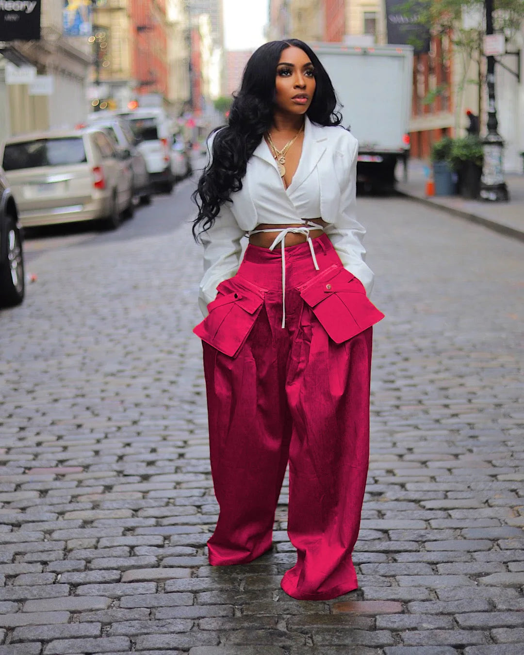 Aiertu  -  Cargo Pants Women 2026 Summer Fashion Women's Casual Pant Streetwear Ins Detachable 3D Pocket High Waisted Wide Leg Pants Aiertu