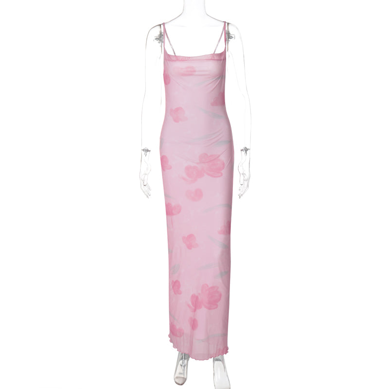 Aiertu  -Lennix Mesh Maxi Dress aiertu