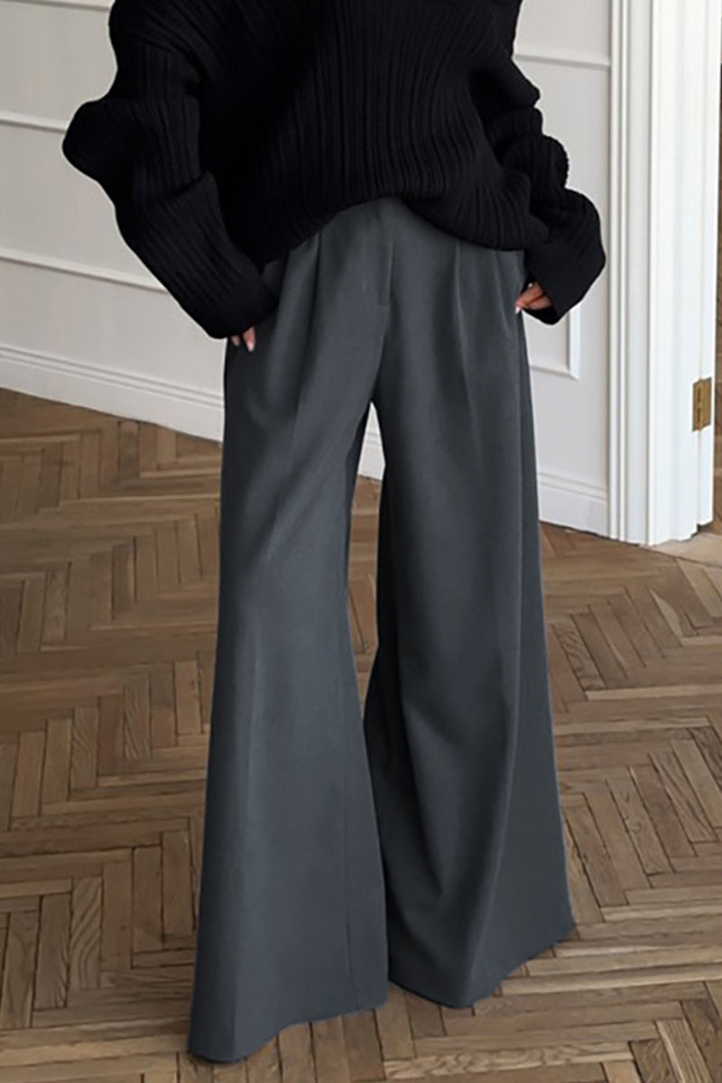 Aiertu  -Casual Street Patchwork Loose High Waist Wide Leg Bottoms(No waist belt) aiertu