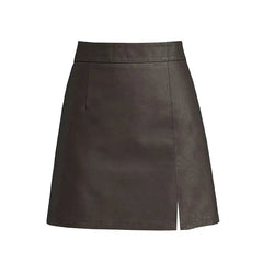 Aiertu  -  party look snspos 2025 Autumn Winter New Casual High Waist Slimming PU Leather Hip Skirt for Small Women Fashion Korean Style A-Line Skirts Aiertu
