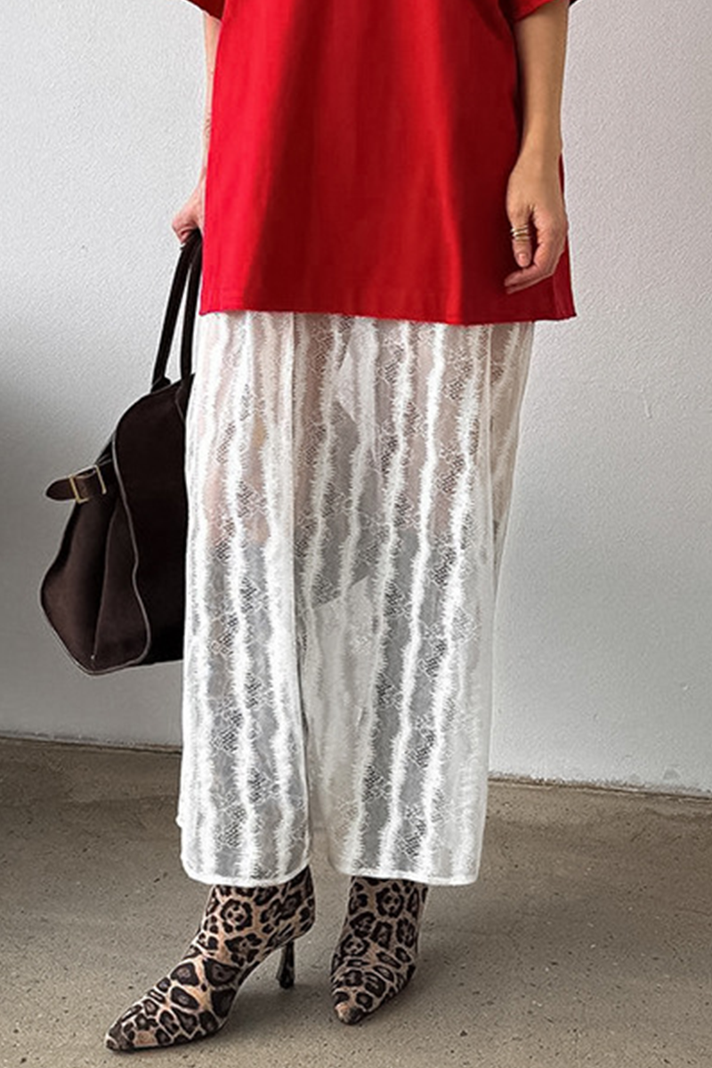Aiertu  -Sexy Hollow Out See-Through Loose High Waist Type A Bottoms aiertu