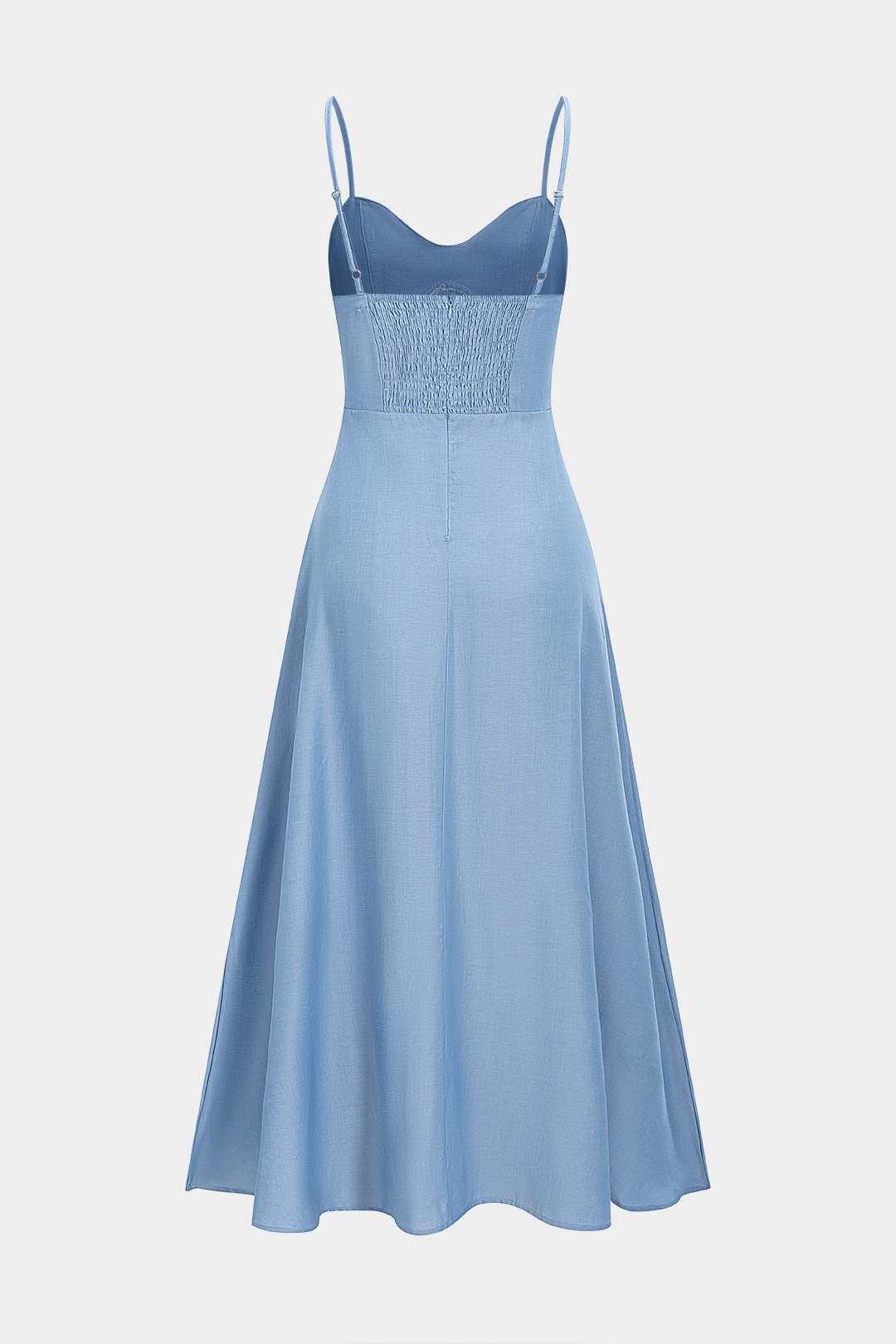 Aiertu  Denim Slip Sleeveless Midi Dress Aiertu